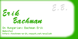 erik bachman business card